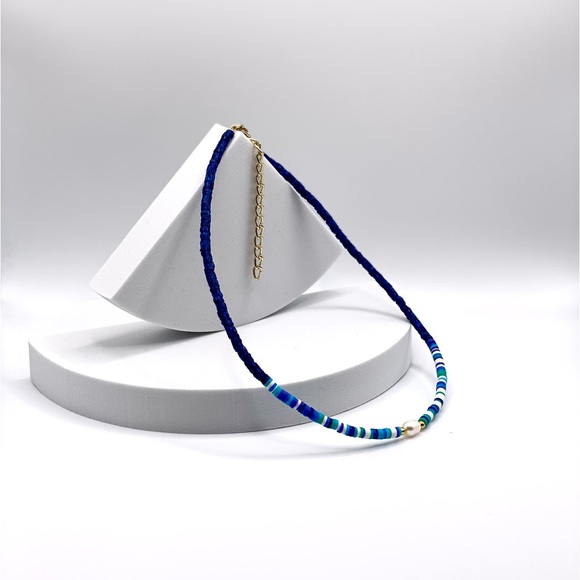 NEW….. Heishi Beaded with Genuine Freshwater Pearl Necklace - Picture 9 of 12